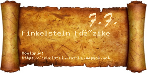 Finkelstein Füzike névjegykártya